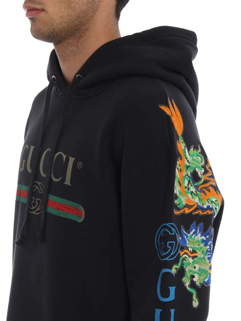 Gucci 2017 Dragon Embroidered Velvet Hoodie 